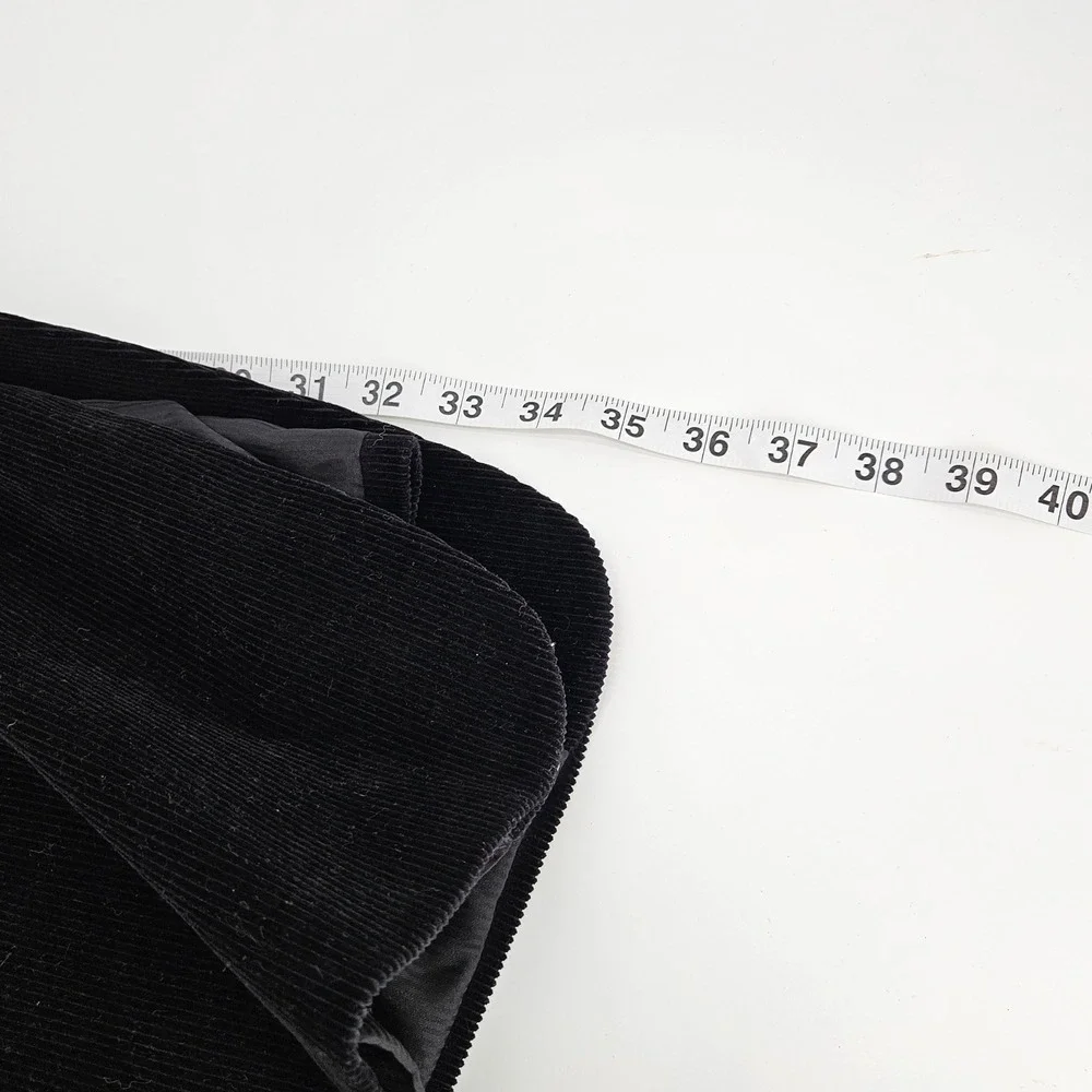 Adolofo Black Corduroy Blazer Jacket Sport Coat Elbow Patches Classic Fit‎ 44R